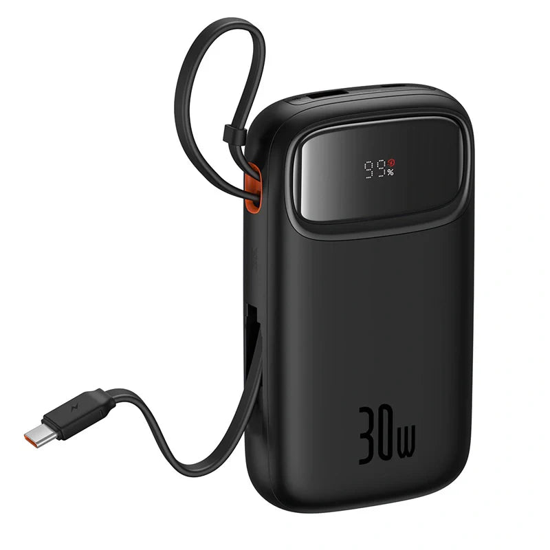 Baseus QPow 2 Digital Display Fast-Charging Power Bank with 2 Built-in Type-C Cable 20000mAh 30W