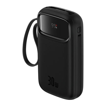 Baseus QPow 2 Digital Display Fast-Charging Power Bank with 2 Built-in Type-C Cable 20000mAh 30W