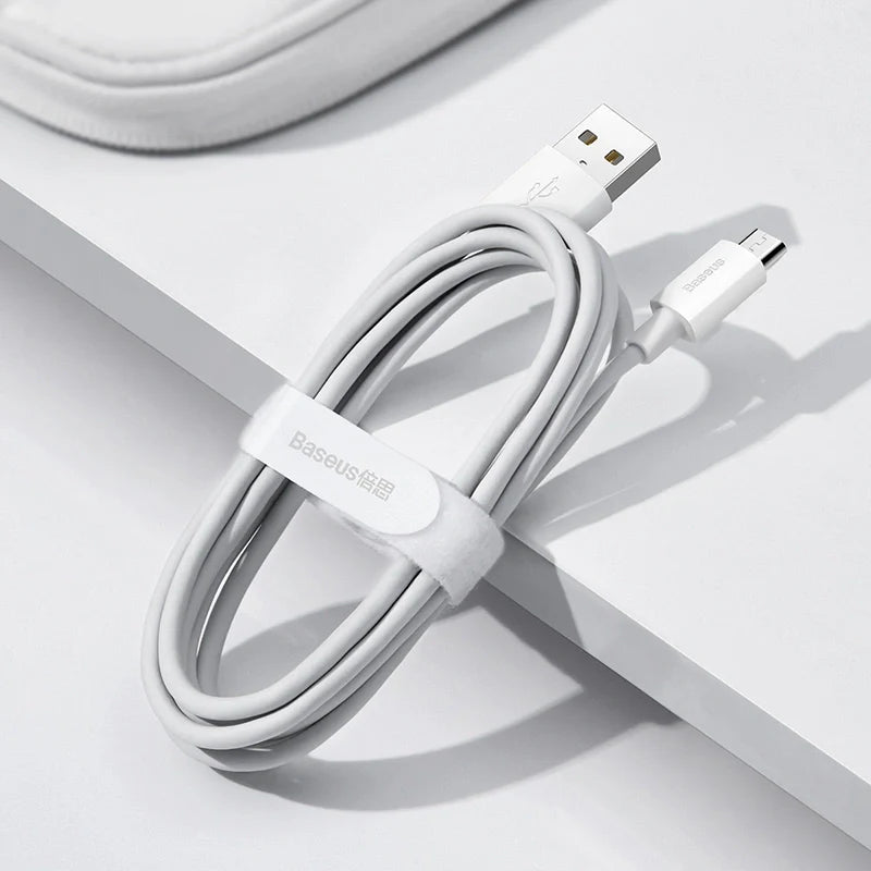 Baseus Simple Wisdom Data Cable Kit USB to Micro 2.1A (2PCS/Set) 1.5m