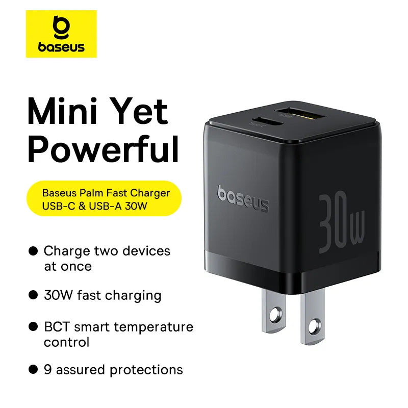 Baseus Palm Series Fast Charger C+U 30W US 