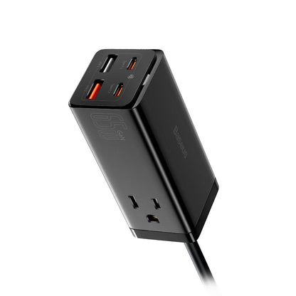 Baseus GaN3 Pro  Desktop Powerstrip AC+2 U+2C  65W CN White (With Mini White Cable Type-C to Type- C 100W(20V/5A) 1m White）