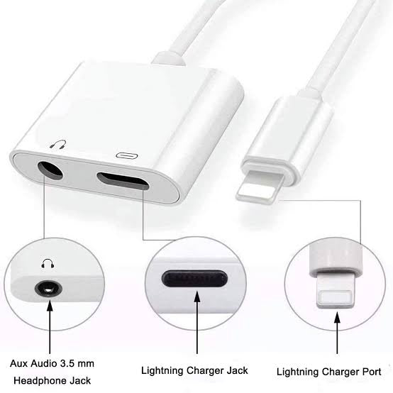 Original 2-in-1 iPhone to 3.5mm & Lightning Handsfree Connector JH-026L