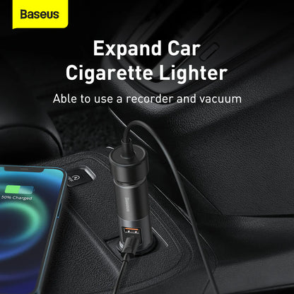 Baseus Share Together Fast Charge Car Charger with Cigarette Lighter Expansion Port 120W