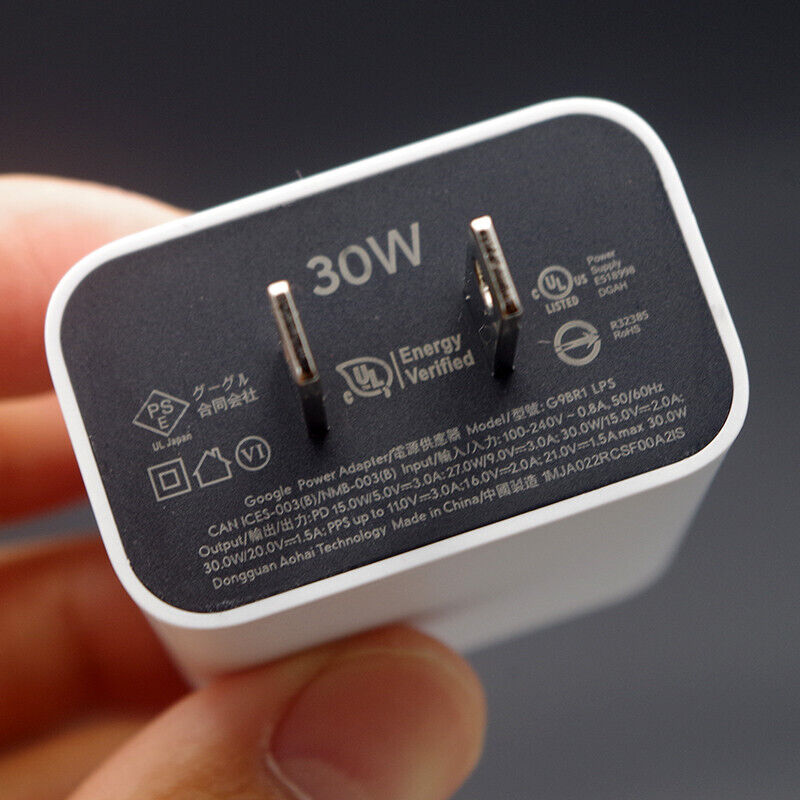 Google Pixel 30W Original Charger – USB-C PD Fast Charging Adapter for Pixel Phones