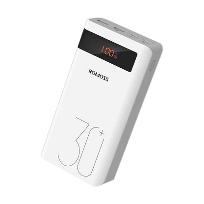 ROMOSS Sense 8P+ 30000mAh Power Bank – 18W Fast Charging | Triple Input & Output | LED Display