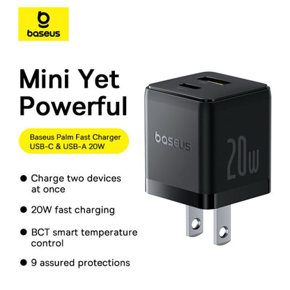 Baseus Palm Series Fast Charger C+U 20W US