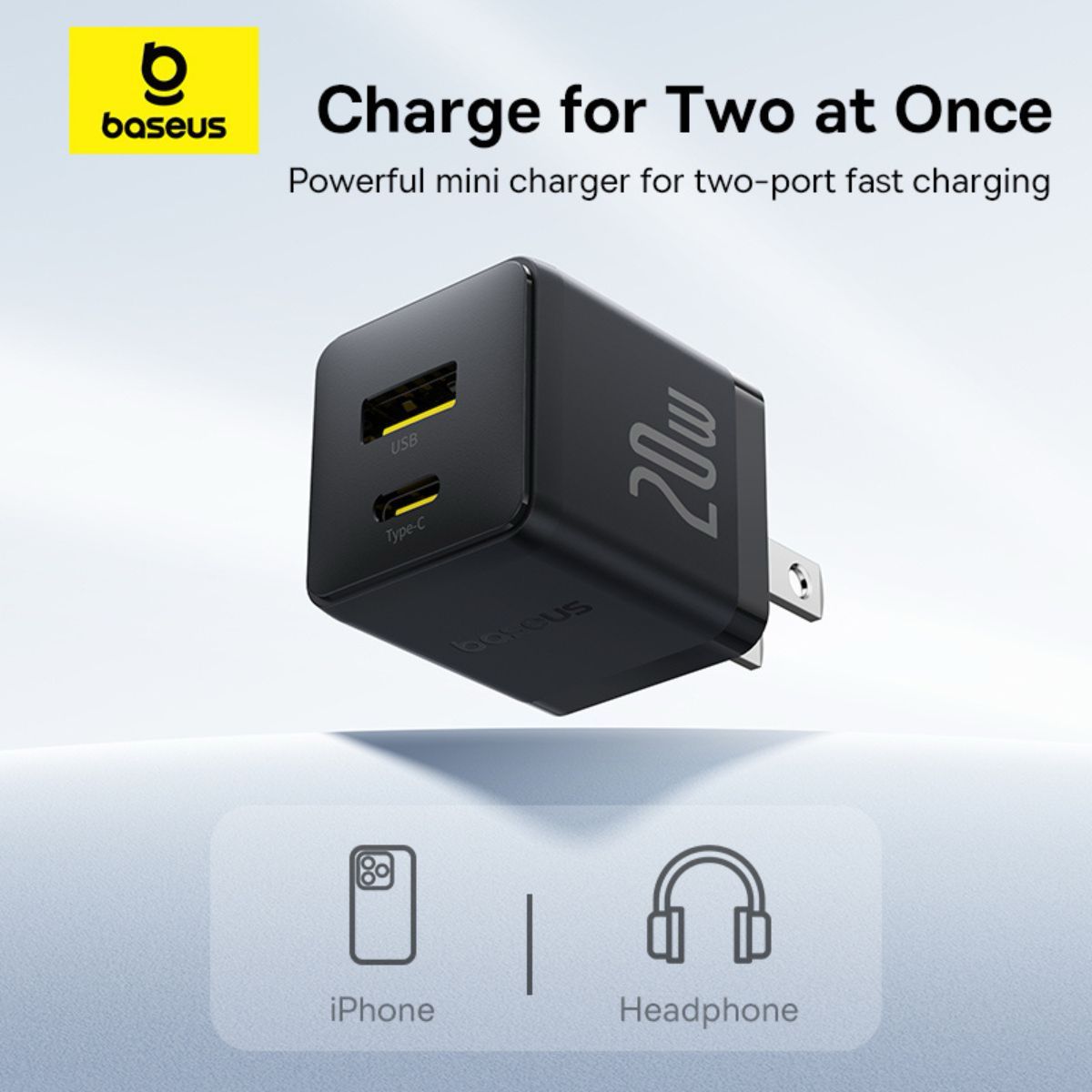 Baseus Palm Series Fast Charger C+U 20W US