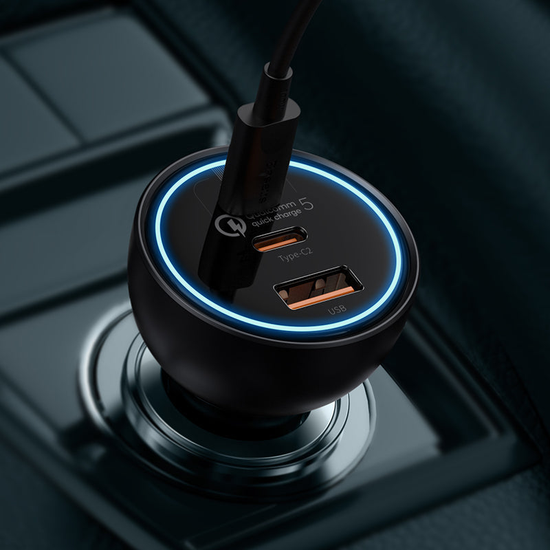 Baseus Car Charger 160W Qualcomm Quick Charge 5 Technology 2C+U With 100w Type-C Cable