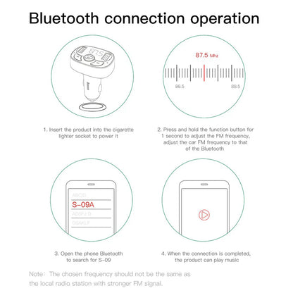 Baseus T Typed S-09A Bluetooth MP3 Car Charger