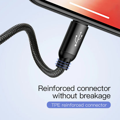 Baseus Three Primary Colors 3-in-1 Cable USB For M+L+T 3.5A 1.2m