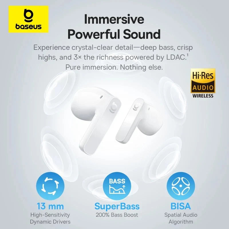 Baseus BS1 Wireless Bluetooth Earphone With 4Mics Noise Reduction