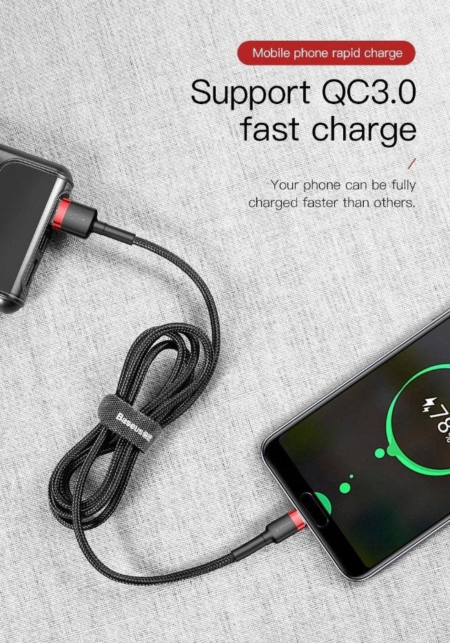 Baseus cafule Cable USB For Type-C 3A
