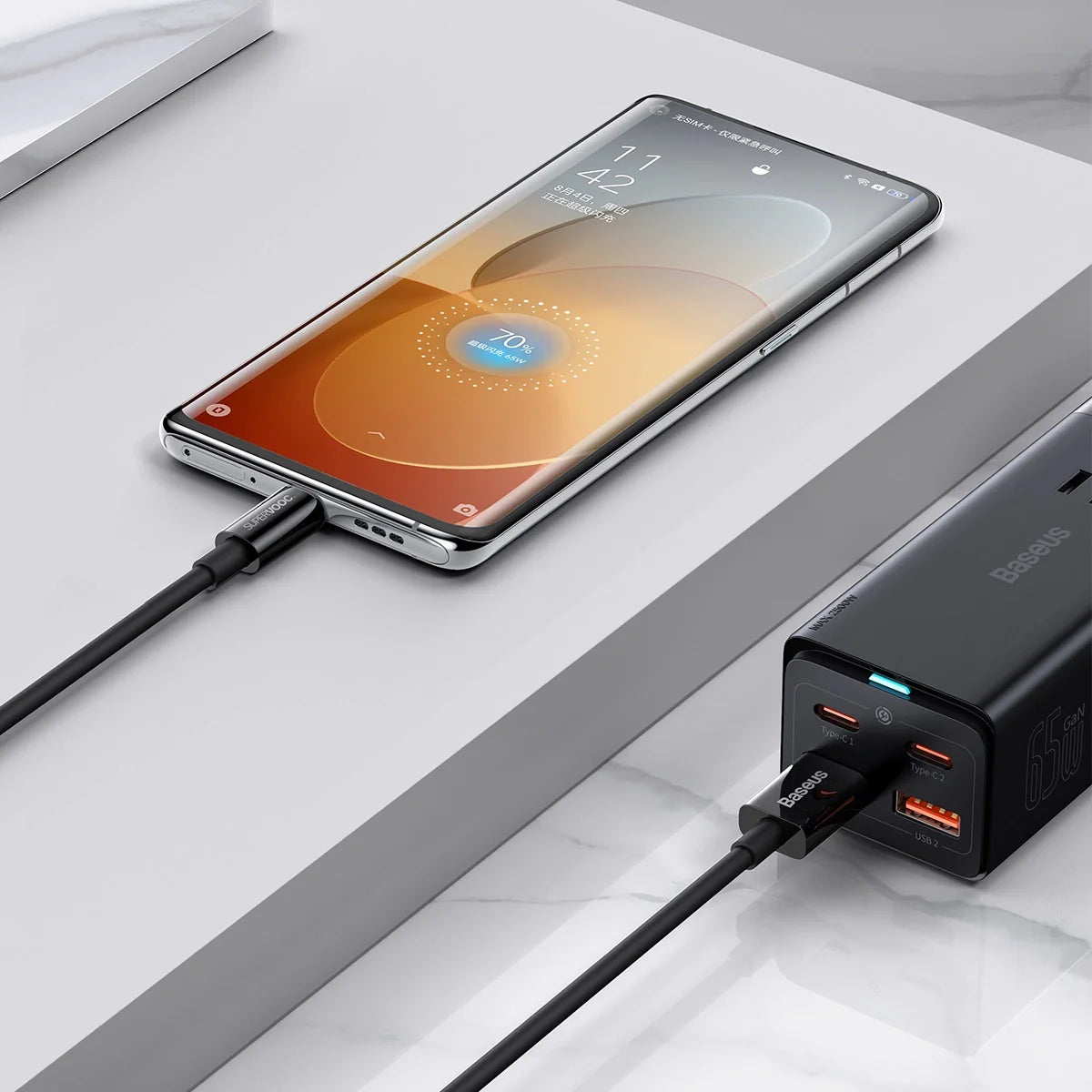 Baseus Superior Series (SUPERVOOC) Fast Charging Data Cable USB to Type-C 65W