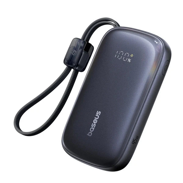 Baseus EnerFill FC21 Qpow 3 Ultra Digital Display Power Bank with Detachable Cable 20000mAh 45W Cosmic Black 