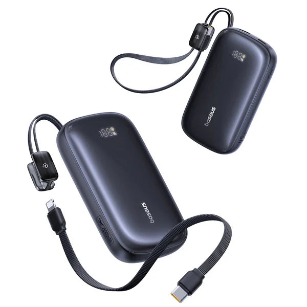 Baseus EnerFill FC21 Qpow 3 Ultra Digital Display Power Bank with Detachable Cable 20000mAh 45W Cosmic Black 