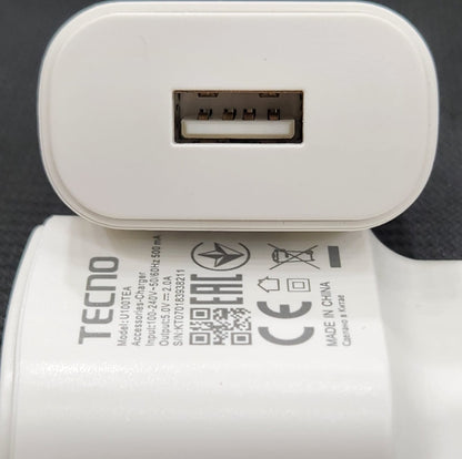 Tecno 100% Original 10W Charger – Safe & Reliable USB Fast Charging Adapter