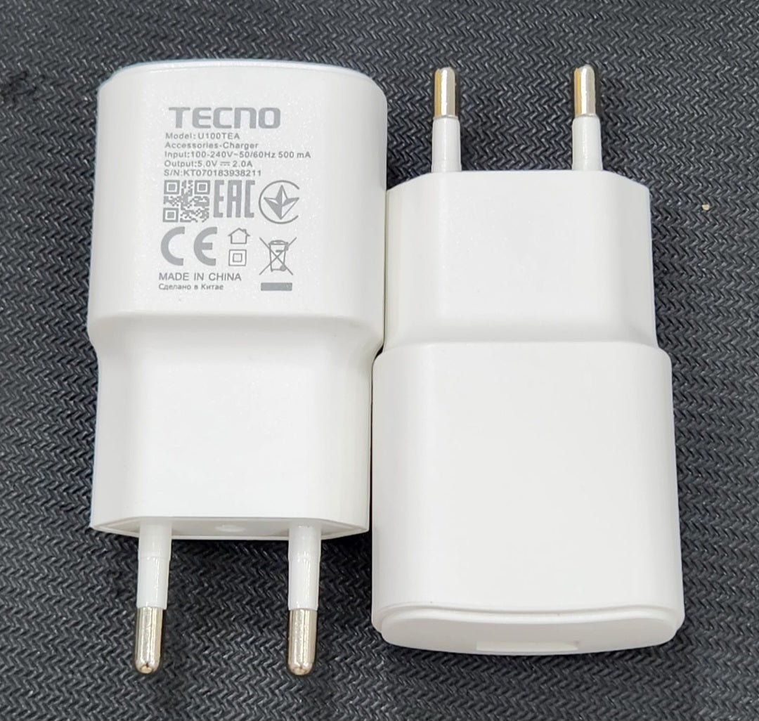 Tecno 100% Original 10W Charger – Safe & Reliable USB Fast Charging Adapter