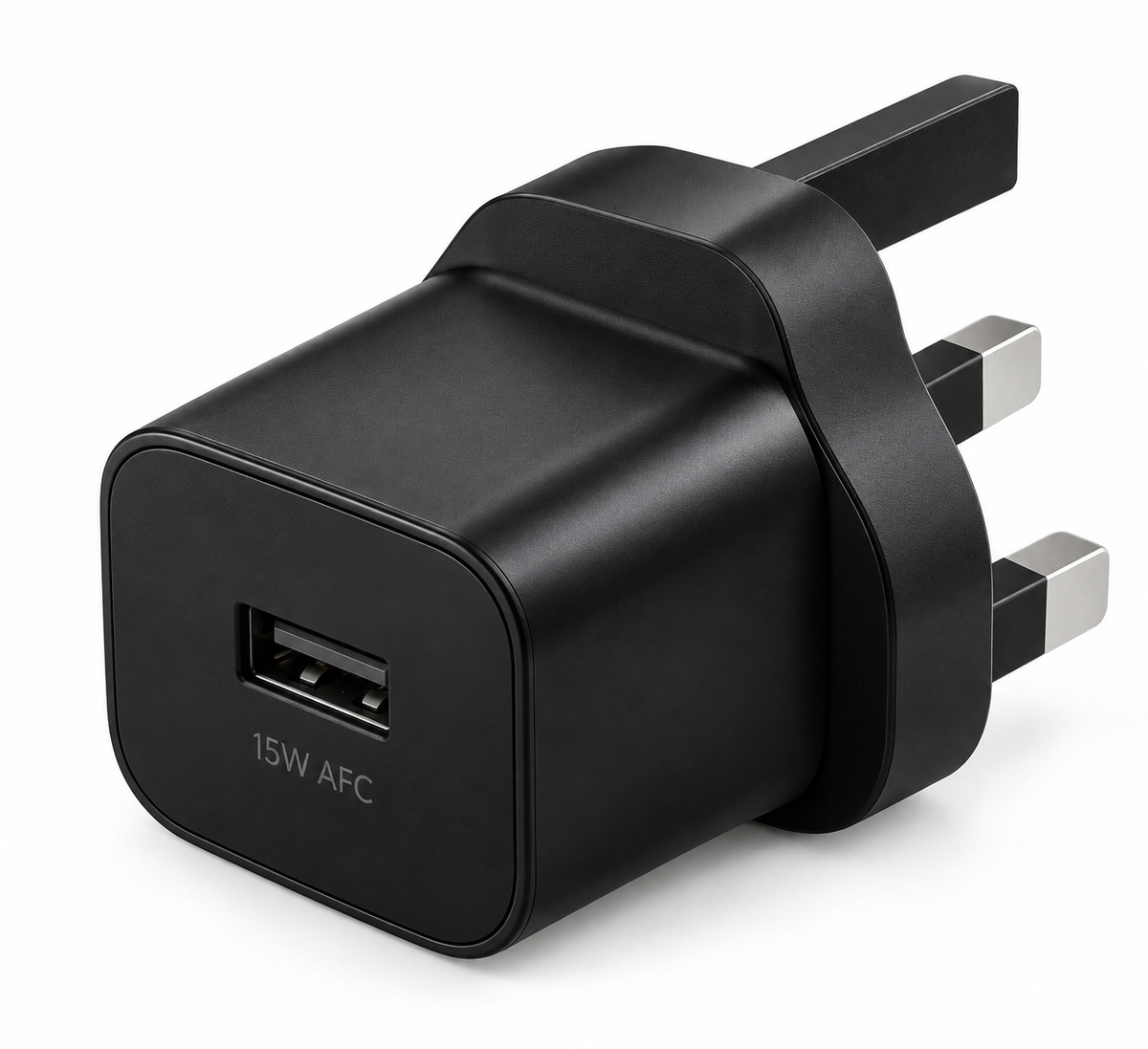 15W AFC USB-A wall charger compatible with Samsung Galaxy devices - product angle