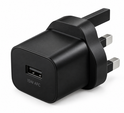 15W AFC USB-A wall charger compatible with Samsung Galaxy devices - product angle