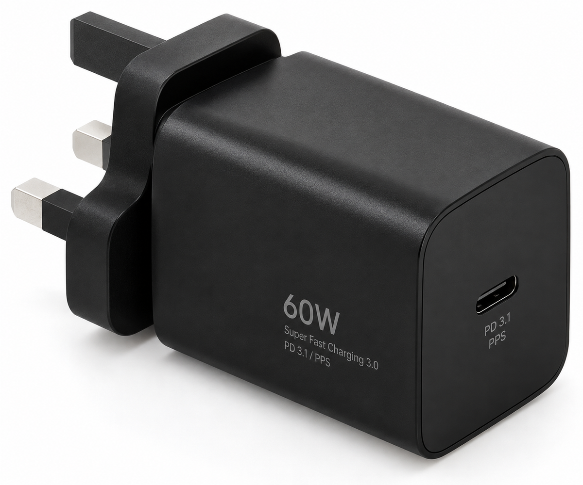 60W USB-C PD 3.1 PPS fast charger compatible with Samsung Galaxy devices