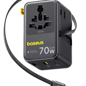 Baseus EnerCore CG11 Universal Travel Adapter with Retractable Cable 2AC+2U+2C 70W